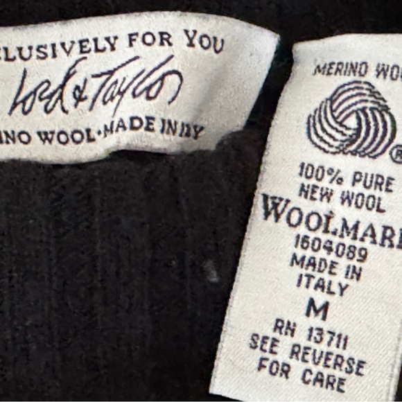 Lord & Taylor Black Wool Sweater - Picture 3 of 3